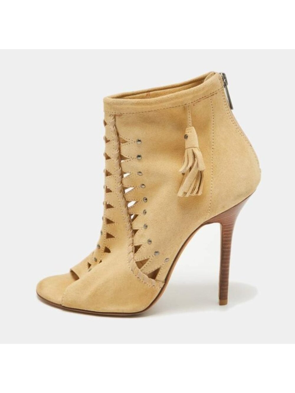 CS-4. Jimmy Choo Studded Suede Ankle Boot Sand IT 40 US 10